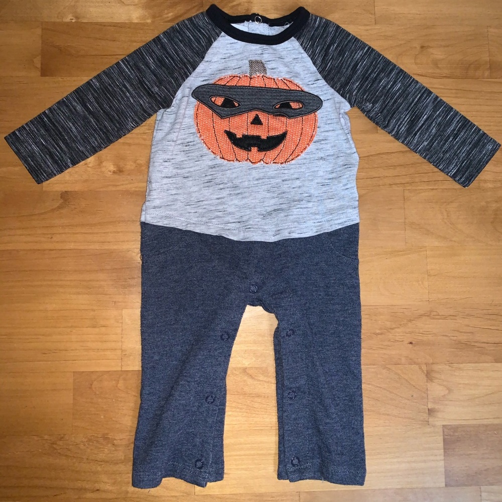 Mudpie baby 0-3m pumpkin outfit one - piece